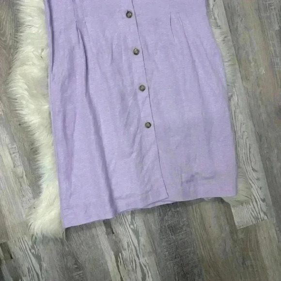 NWT Loft Ann Taylor lilac purple Button V-Neck Dress sz 14 - Picture 7 of 11